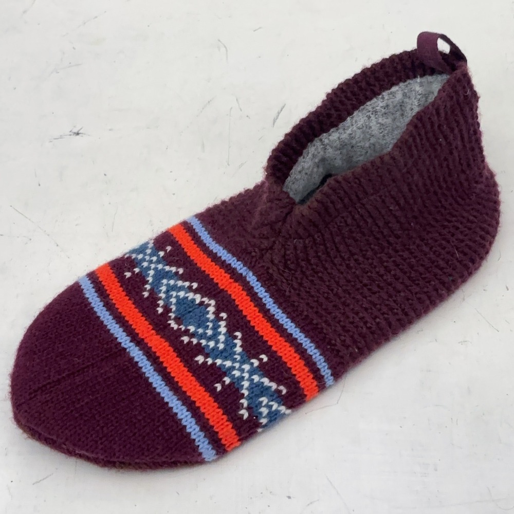 Bombas Gripper Slippers Mens M Fair Isle Knit Gripper Sole Socks